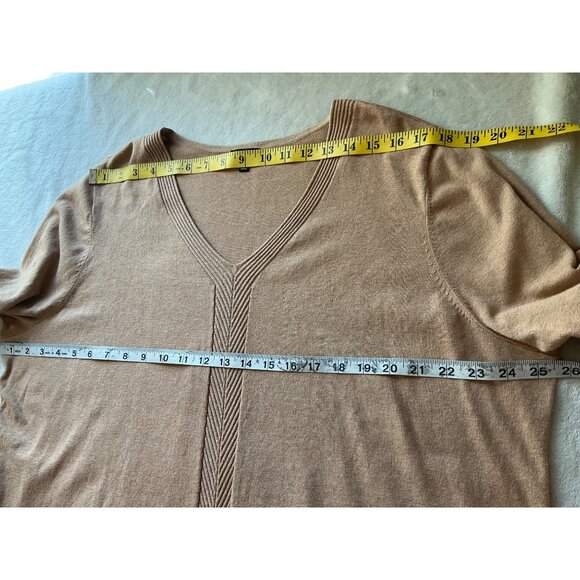 Talbots Plus Womens Sz 2X Pullover Sweater V-Neck Beige Modal Cotton Minimalist - Picture 4 of 7